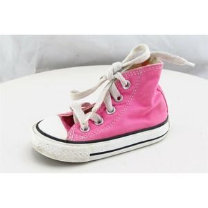 Converse all Star Toddler Girls 4 Medium Pink high Top‎ Fabric 7j234